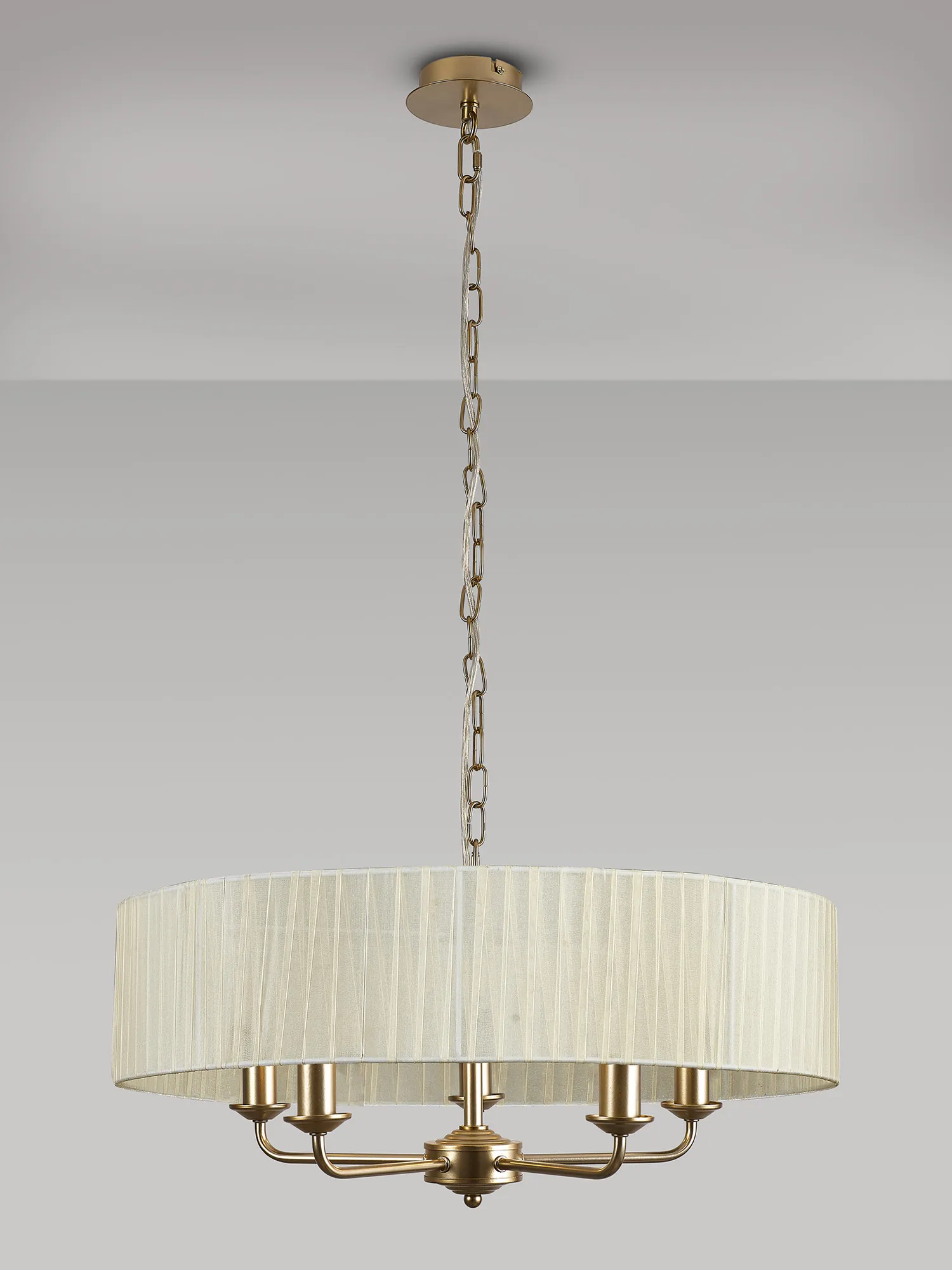 Banyan 60cm 3 Light Pendant Champagne Gold, Cream DK0960  Deco Banyan CG CR